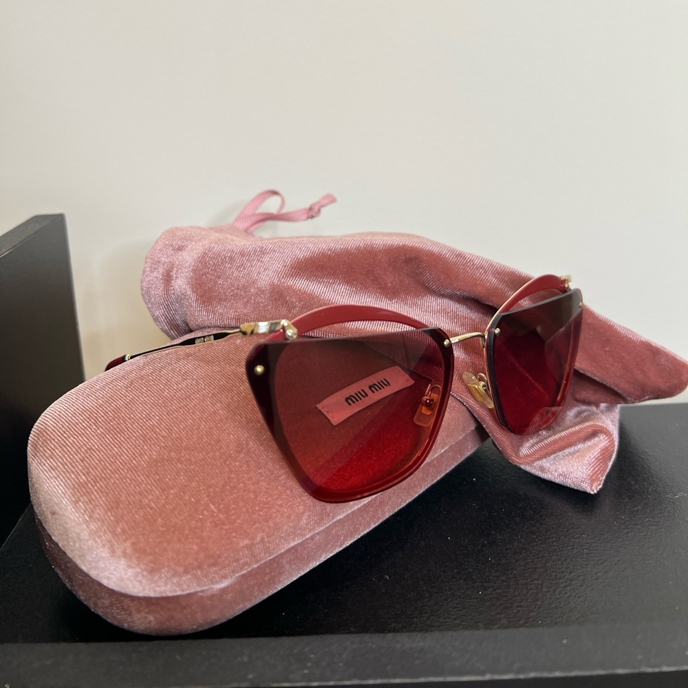 Miu Miu Red Sunglasses